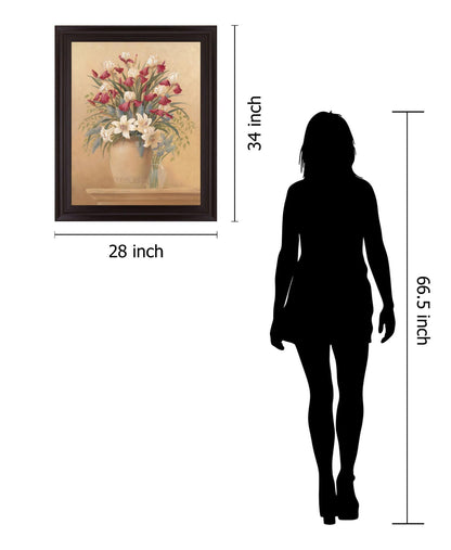 Crimson Lily Display - 28" x 34" Framed Wall Art