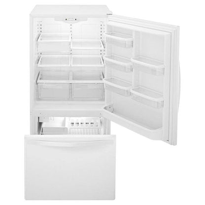 30" Wide Bottom-Freezer Refrigerator With Spillguard Glass Shelves - 18.7 Cu. Ft. - White-On-White