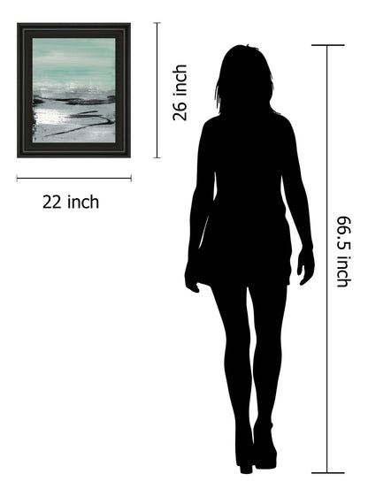 Beach Il By Heather Mcalpine - Framed Print Wall Art - Light Blue