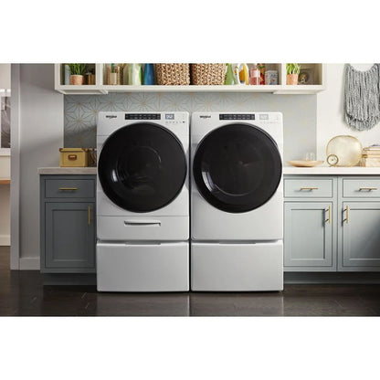 15.5" Pedestal For Front Load Washer And Dryer With Storage - White