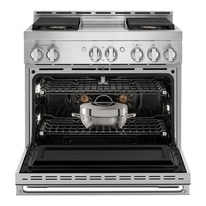 36" Noir Gas Professional-Style Range With Chrome-Infused Griddle