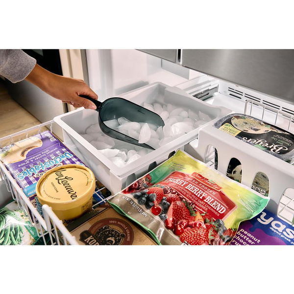 36" Wide Counter-Depth French Door Bottom Mount Refrigerator, 20 Cu. Ft. - Print Resist Black Stainless