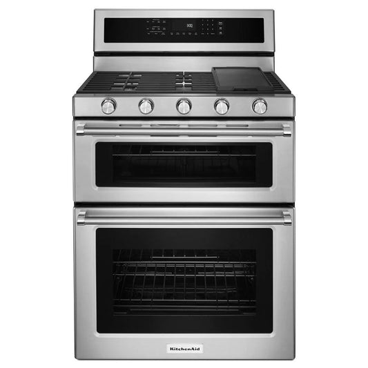 30" 5 Burner Gas Double Oven Convection Range
