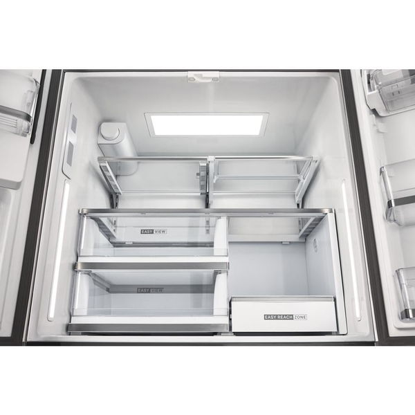 36" Wide True Counter Depth 4-Door French Door Refrigerator, Dual Ice Makers, 22 Cu. Ft. - Black Stainless Finish