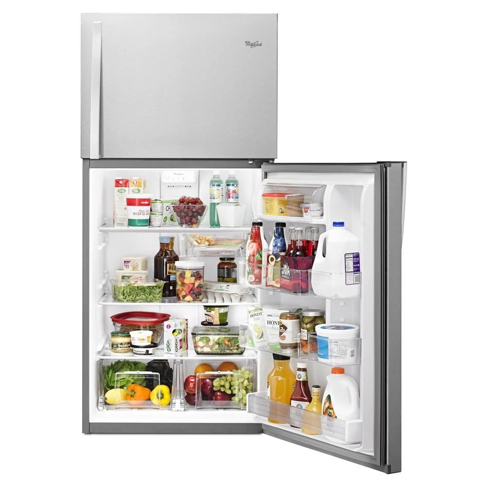 30" Wide Top Freezer Refrigerator, 19 Cubic Feet - Monochromatic Stainless Steel