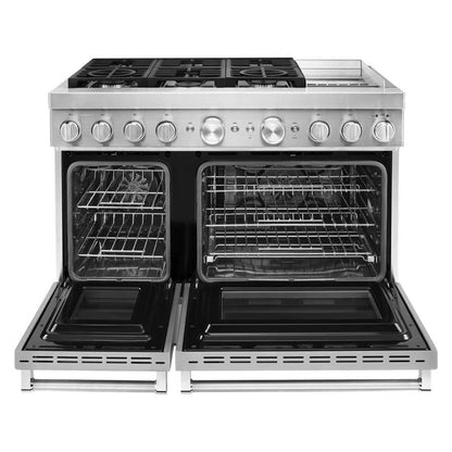 48'' Smart Commercial-Style Dual Fuel Range With Griddle - Stainless Steel