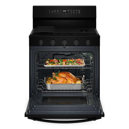 30" Smart Gas Range With Air Cooking Technology, No Preheat Air Fry, Steam/Self Clean And High Speed Preheat - Black