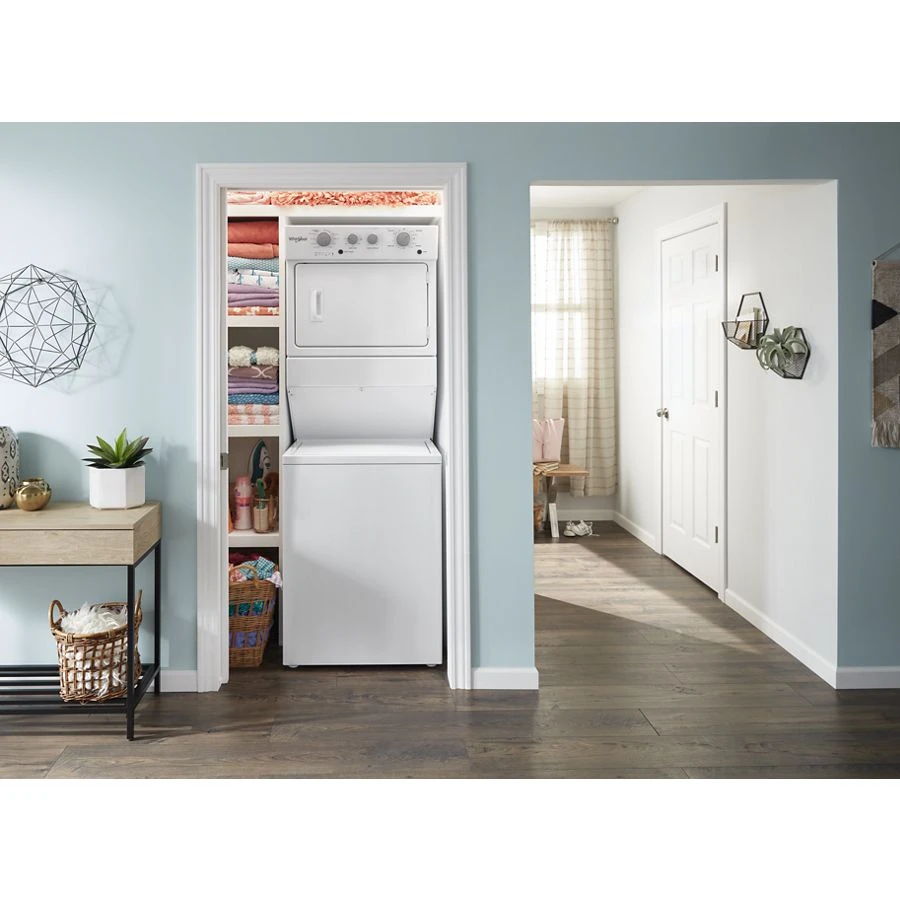 3.5 Cu.Ft Electric Stacked Laundry Center 9 Wash Cycles And Autodry - White