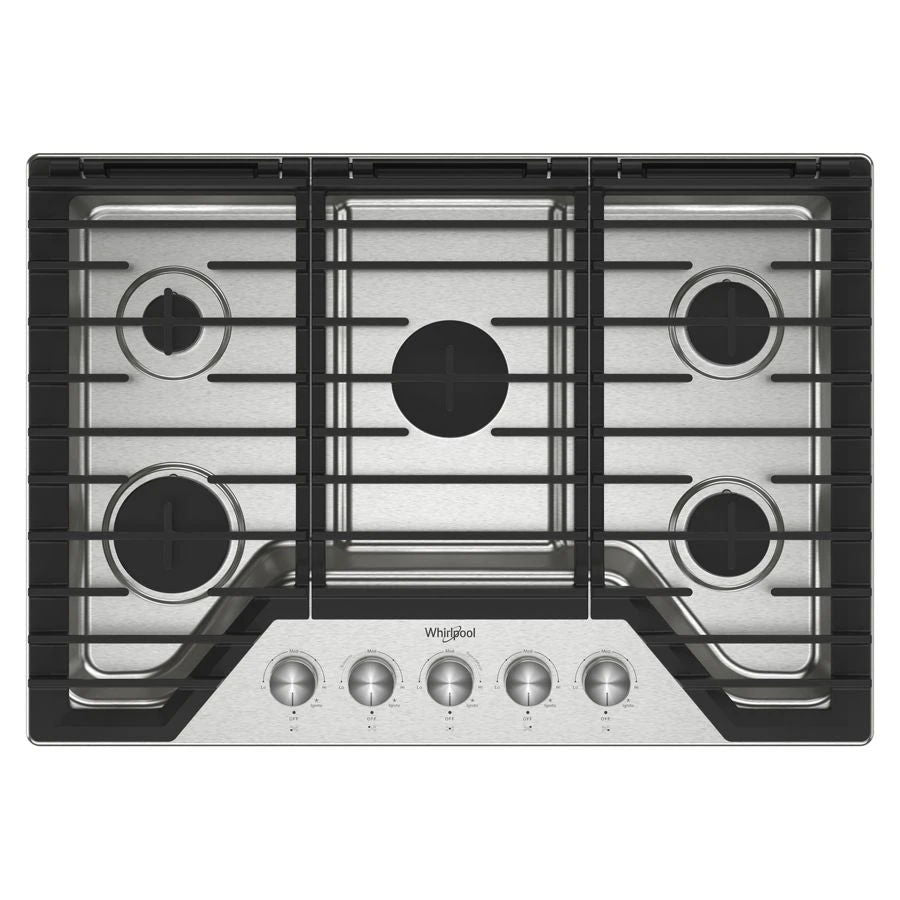 30" Gas Cooktop With 5 Burners And Ez-2-Lift Hinged Cast-Iron Grates - Stainless Steel