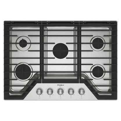 30" Gas Cooktop With 5 Burners And Ez-2-Lift Hinged Cast-Iron Grates - Stainless Steel