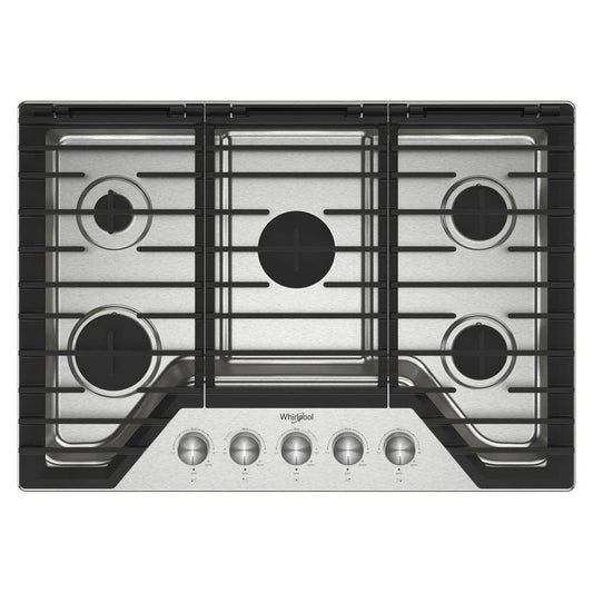 30" Gas Cooktop With 5 Burners And Ez-2-Lift Hinged Cast-Iron Grates - Stainless Steel