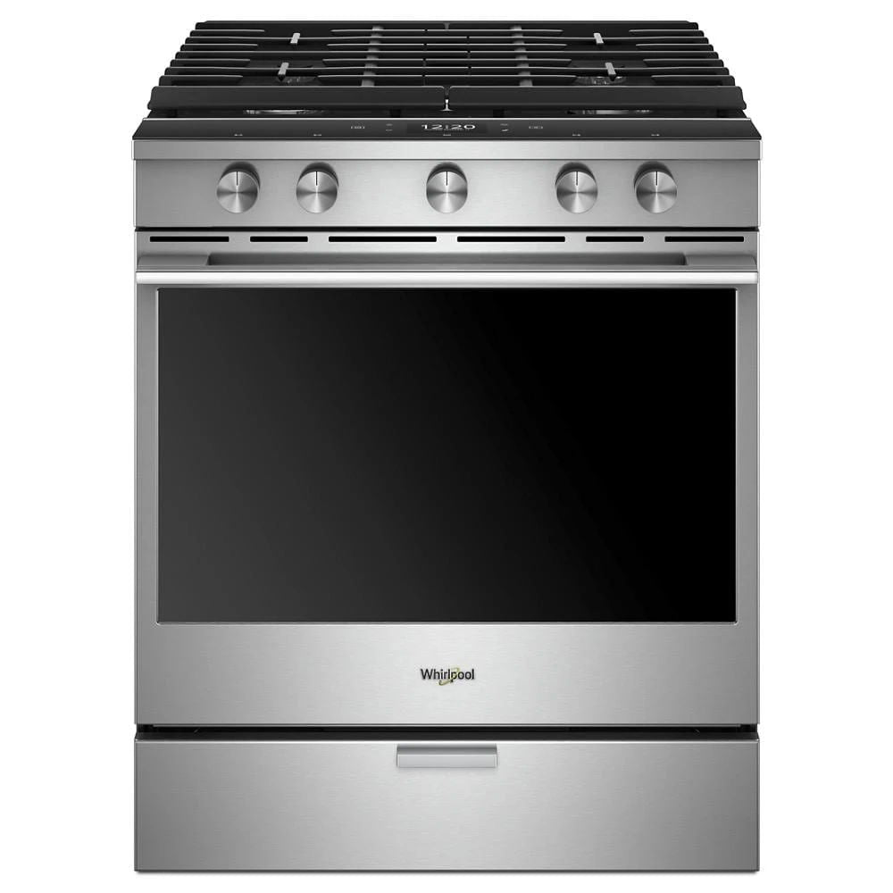 5.8 Cubic Feet Smart Slide-In Gas Range With Ez-2-Lift Hinged Cast-Iron Grates - Fingerprint Resistant Stainless Steel