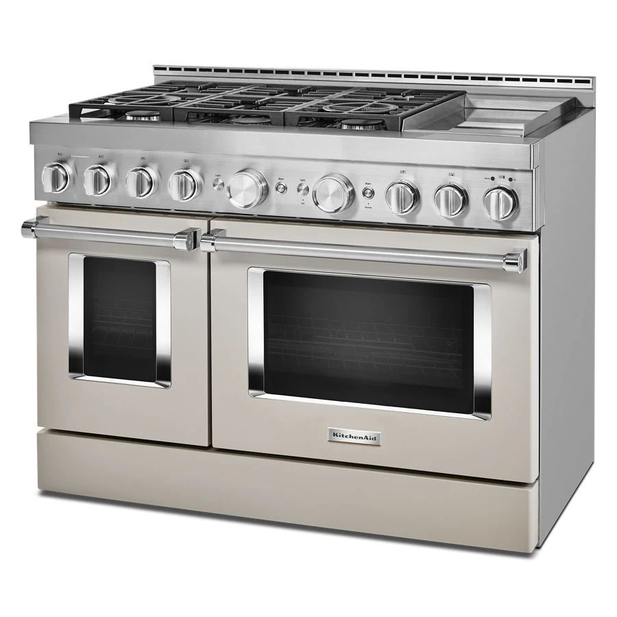 48'' Smart Commercial-Style Gas Range With Griddle - Milkshake