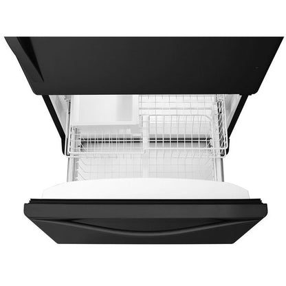 30" Wide Bottom-Freezer Refrigerator With Spillguard Glass Shelves - 18.7 Cu. Ft. - Black-On-Black