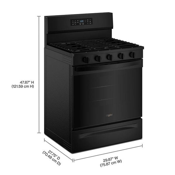 30" Gas Range With Air Cooking Technology And Ez-2-Lift Hinged Grates - Black