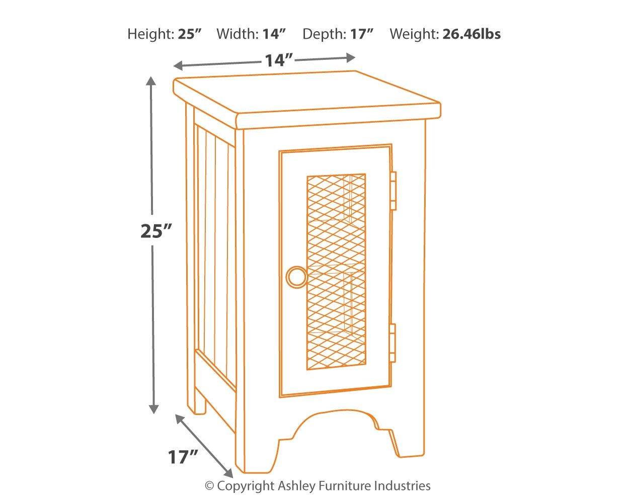 Wystfield - Chair Side End Table - White / Brown