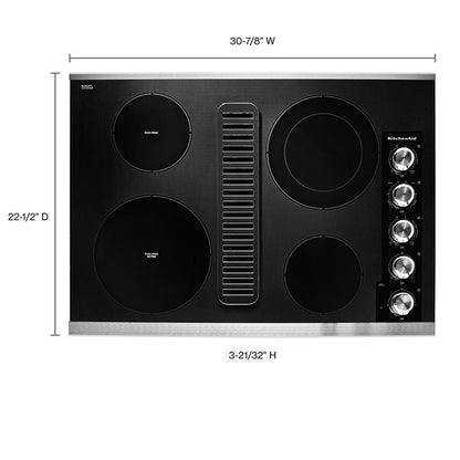 30" Electric Downdraft Cooktop With 4 Elements