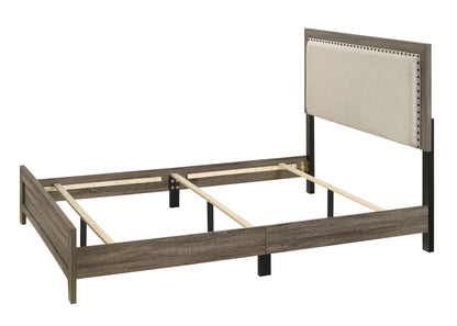 Millie - King Upholstery Bed In One Box - Warm Gray