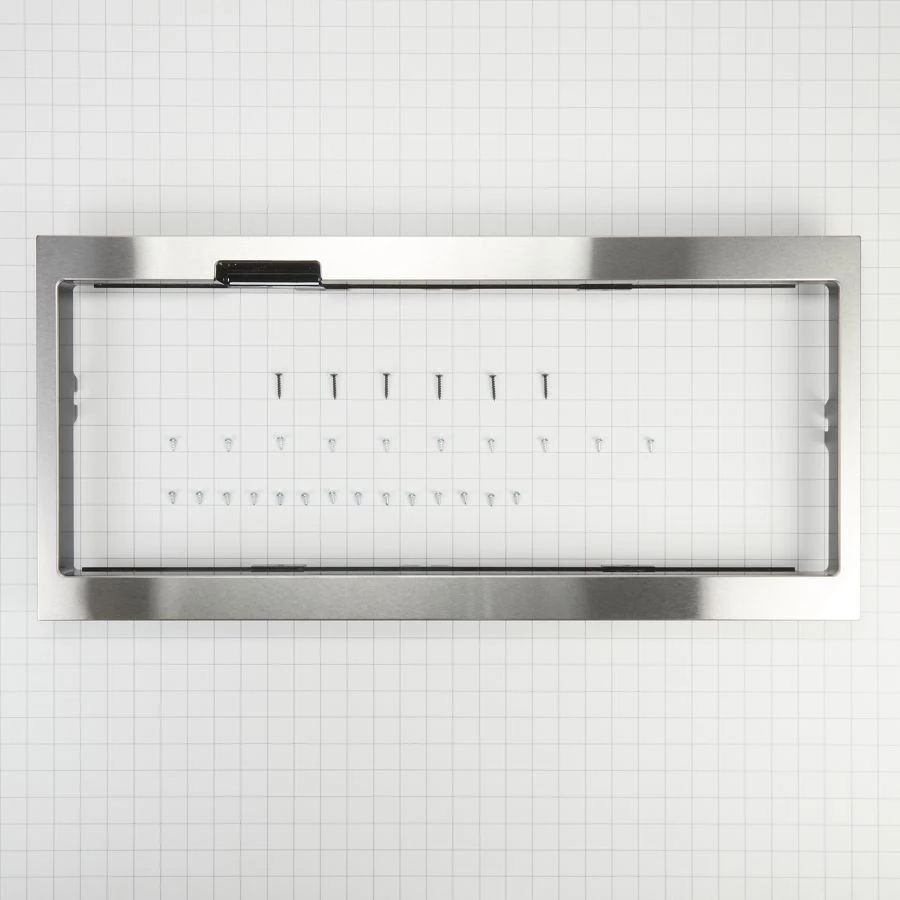 Built-In Low Profile Microwave Slim Trim Kit With Pocket Handle, Fits Cut-Out Height 12" - Stainless Steel