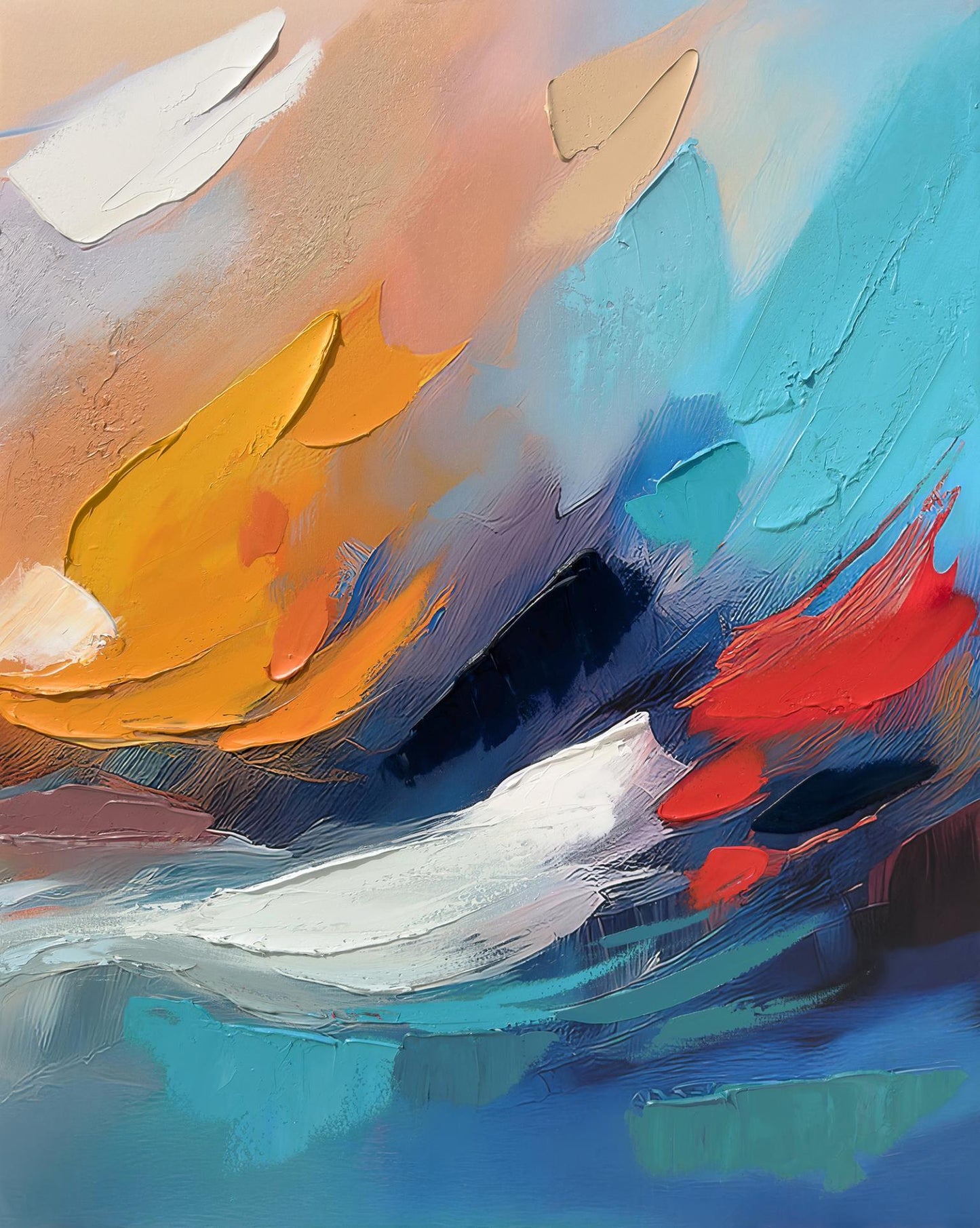 Colorful Abstract II - Hand-painted Wrapped Canvas