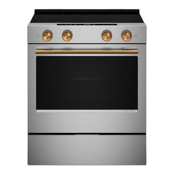 Handle And 4 Knobs Hardware Accessory Kit For KitchenAid Slide-In Convectionrange - Bronze