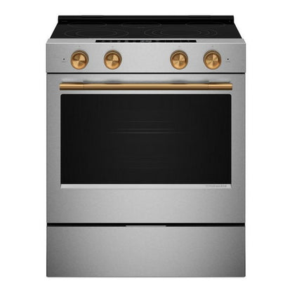 Handle And 4 Knobs Hardware Accessory Kit For KitchenAid Slide-In Convectionrange - Bronze