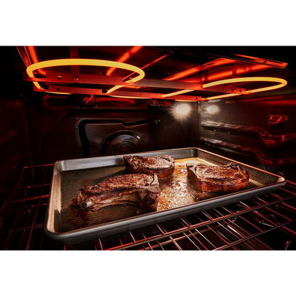 30" Smart Slide In Gas Range With Air Cooking Technology, No Preheat Air Fry, Steam/Self Clean And High Speed Preheat - Black Stainless