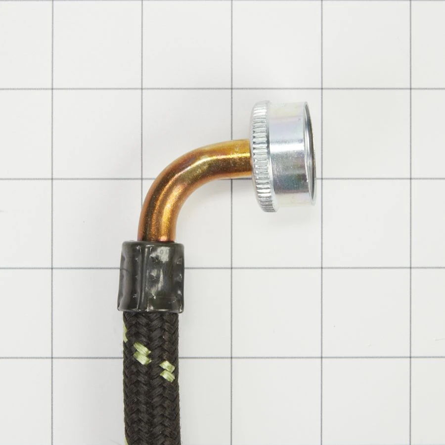 6' Black Braided Hoses With 90 Degree Elbow Rated 1700 Psi With Two Female Connections, 2 Pack - Black