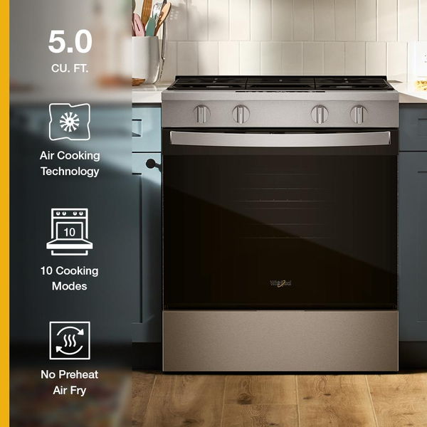 30" Gas Smart Range With Air Cooking Technology And Steam Clean - Fingerprint Resistant Stainless Steel