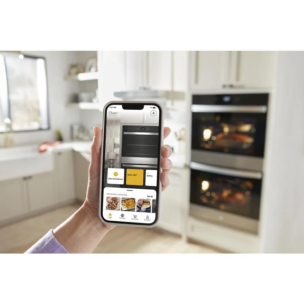 8.6 Total Cubic Feet Double Wall Oven With Air Fry When Connected - Black