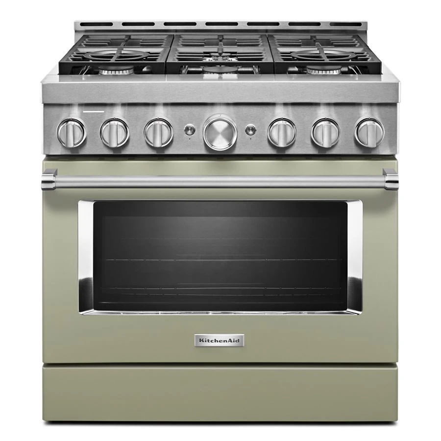 36'' Smart Commercial-Style Gas Range With 6 Burners - Avocado Cream