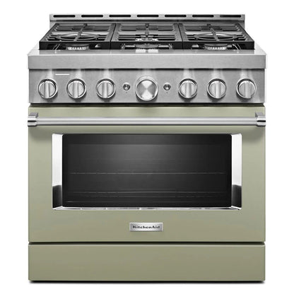 36'' Smart Commercial-Style Gas Range With 6 Burners - Avocado Cream