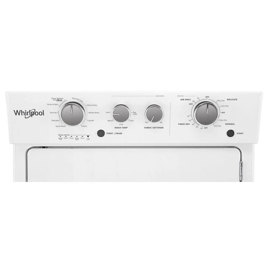 3.5 Cu.Ft Gas Stacked Laundry Center 9 Wash Cycles And Autodry - White