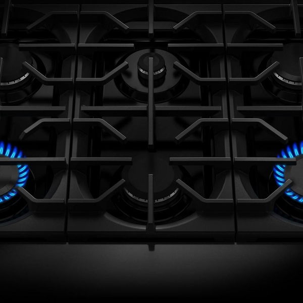 KitchenAid 36" 6 Burner Commercial-Style Gas Range With No Preheat Air Fry Mode - Black Ore