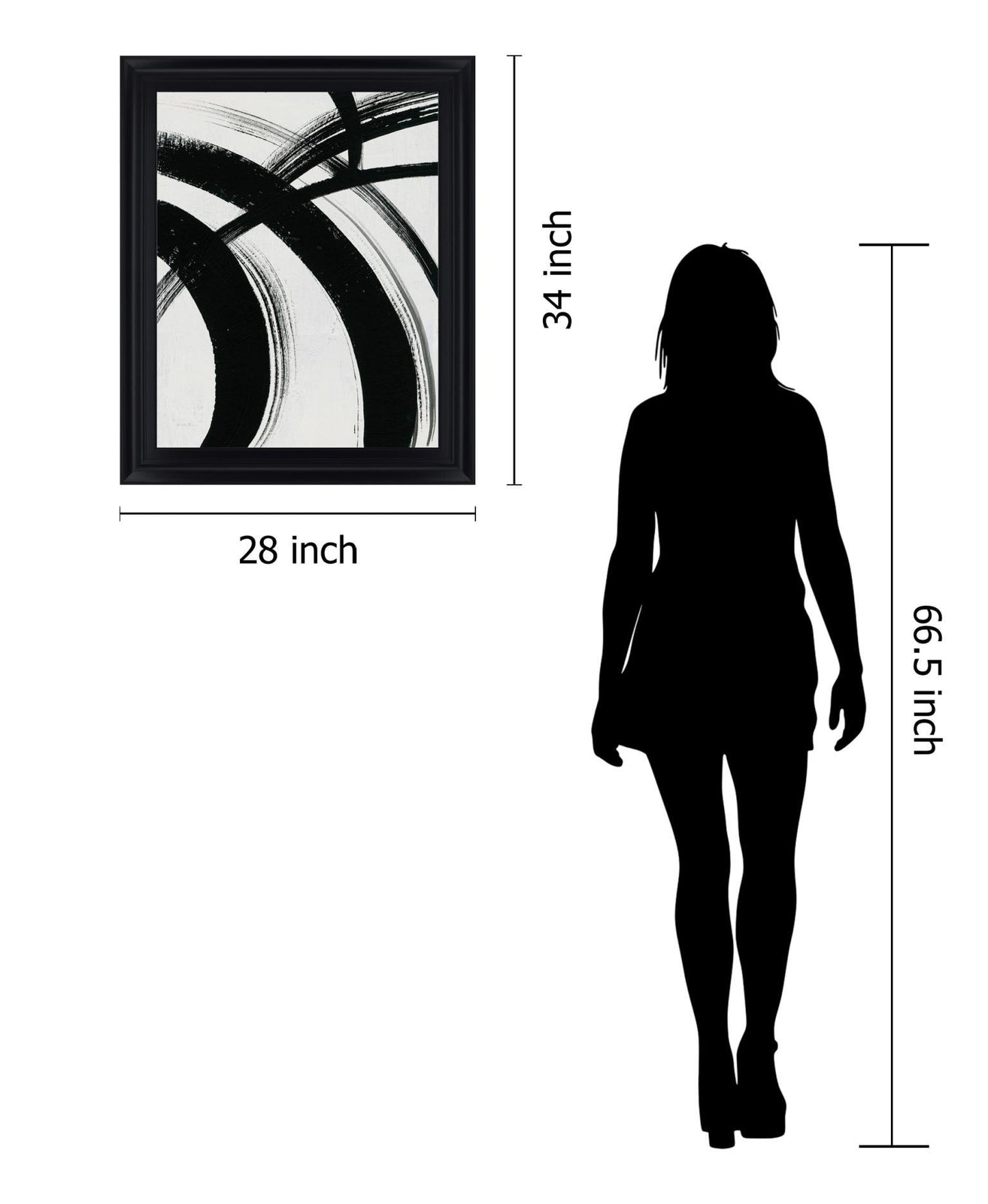 Ebony Arc - 28" x 34" Framed Wall Art