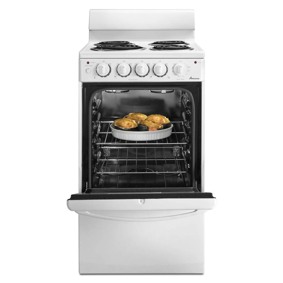 20" Electric Range Oven With Versatile Cooktop - White