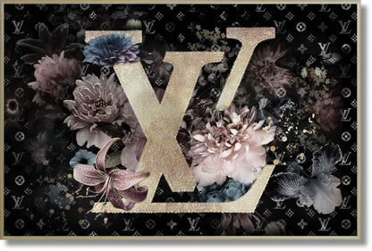 Gilded Bloom Radiance - 32" x 47" Framed Wall Art