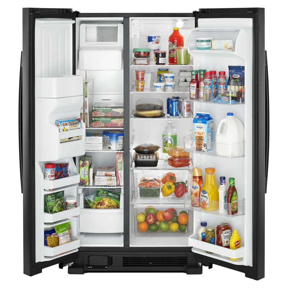 33" Side-By-Side Refrigerator With Dual Pad External Ice And Water Dispenser - Black