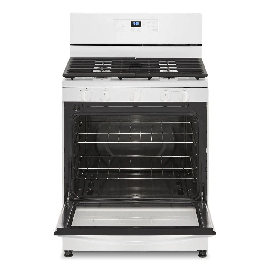 5.1 Cubic Feet Freestanding Gas Range With Edge to Edge Cooktop - White