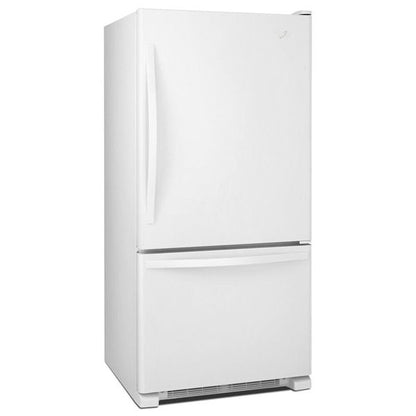 30" Wide Bottom-Freezer Refrigerator With Spillguard Glass Shelves - 18.7 Cu. Ft. - White-On-White