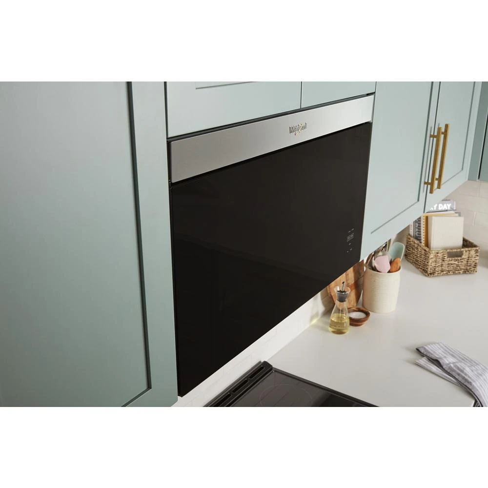 1.1 Cubic Feet Flush Mount Microwave With Turntable-Free Design - Fingerprint Resistant Stainless Steel