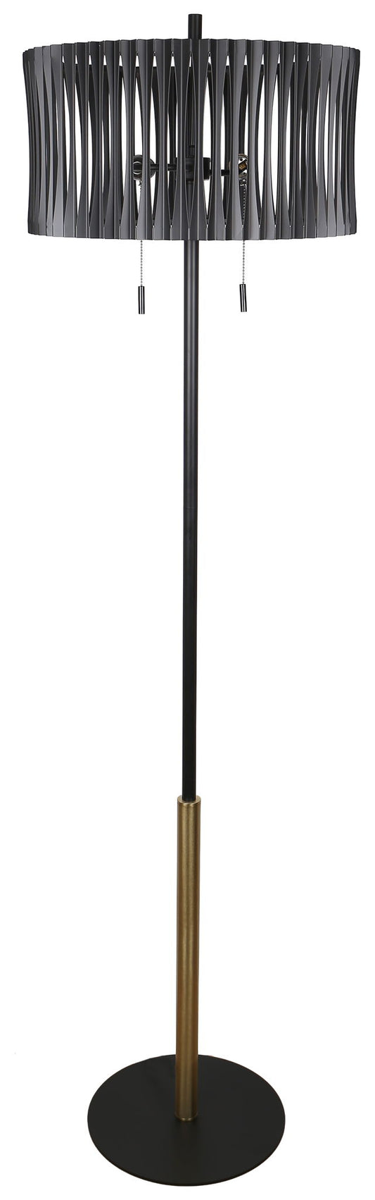 Midnight Cadence - 68 X 18 - Metal Floor Lamp - Matte Black, Soft Gold