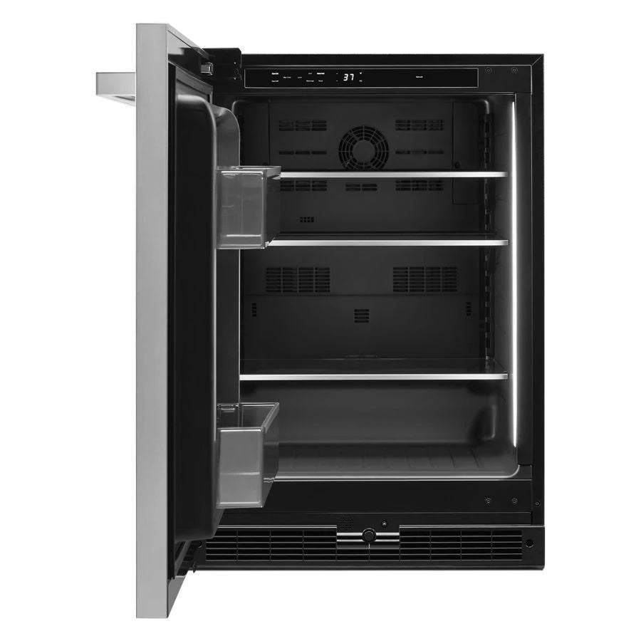 Noir 24" Under Counter Solid Door Refrigerator, Left Swing