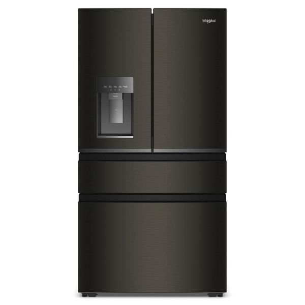 36" Wide True Counter Depth 4-Door French Door Refrigerator, 22 Cu. Ft. - Black Stainless Finish