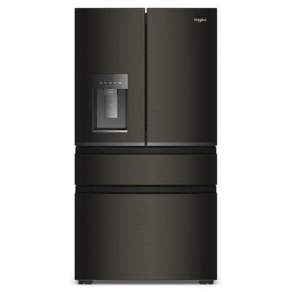 36" Wide True Counter Depth 4-Door French Door Refrigerator, 22 Cu. Ft. - Black Stainless Finish