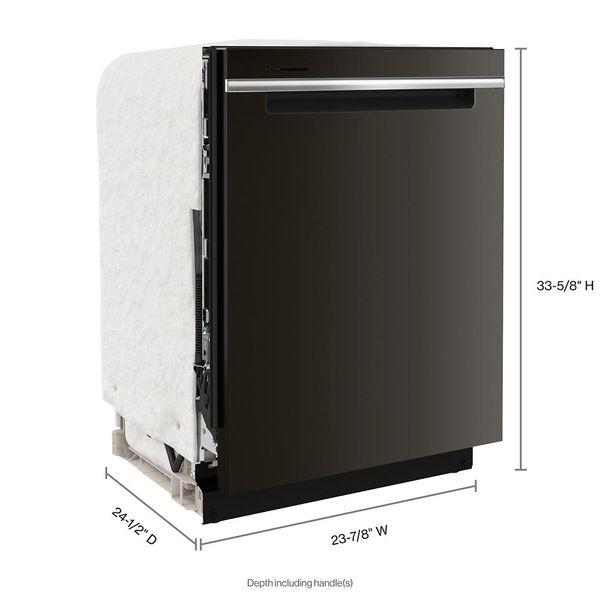 Eco Series Quiet Dishwasher With A Washing 3Rd Rack & Water Repellent Silverware Basket - Print Resist Black Stainless