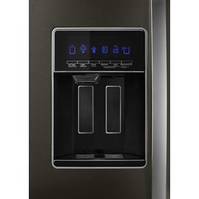 36" Wide Counter Depth Side-By-Side Refrigerator, 21 Cubic Feet - Black Stainless Steel
