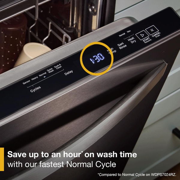 Whirlpool 24" Top Control Dishwasher With Total Coverage Wash And Auto Open Air Dry In Fingerprint Resistant Stainless Steel - Print Resist Black Stainless