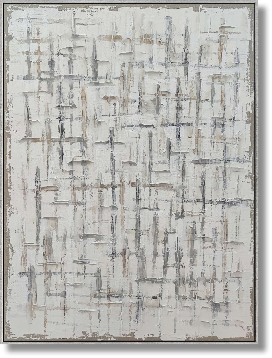 Frosted Crosshatch - 36" x 48" Framed Wall Art