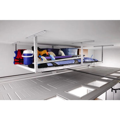Overhead GearLoft Storage Rack 4 x 8 - Hammered White